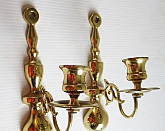 Pair of Brass Alloy Wall Sconces In Original Authentic Condition, Gold Wall Decor, Wall Lighting