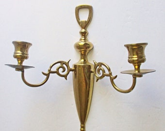 Brass Wall Candle Sconce, SINGLE Wall Candle Sticks Holder, Candle Holders, Wall Decor, Vintage Candlesticks