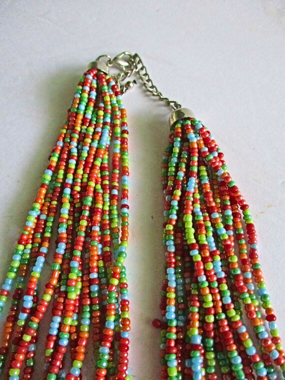 Multi-stranded Beaded Necklace, Chokers, Necklace… - image 1