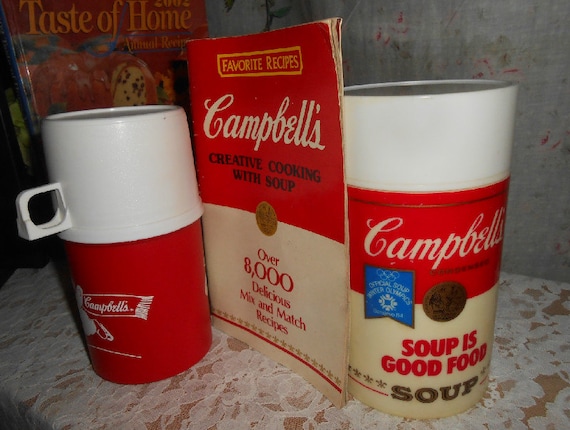 Campbell's Soup Thermos, Thermos Set, Red and White, Food Carrier