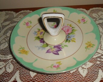 Vintage-plate-imperial China-japan-komatsu-flowers-pink-purple