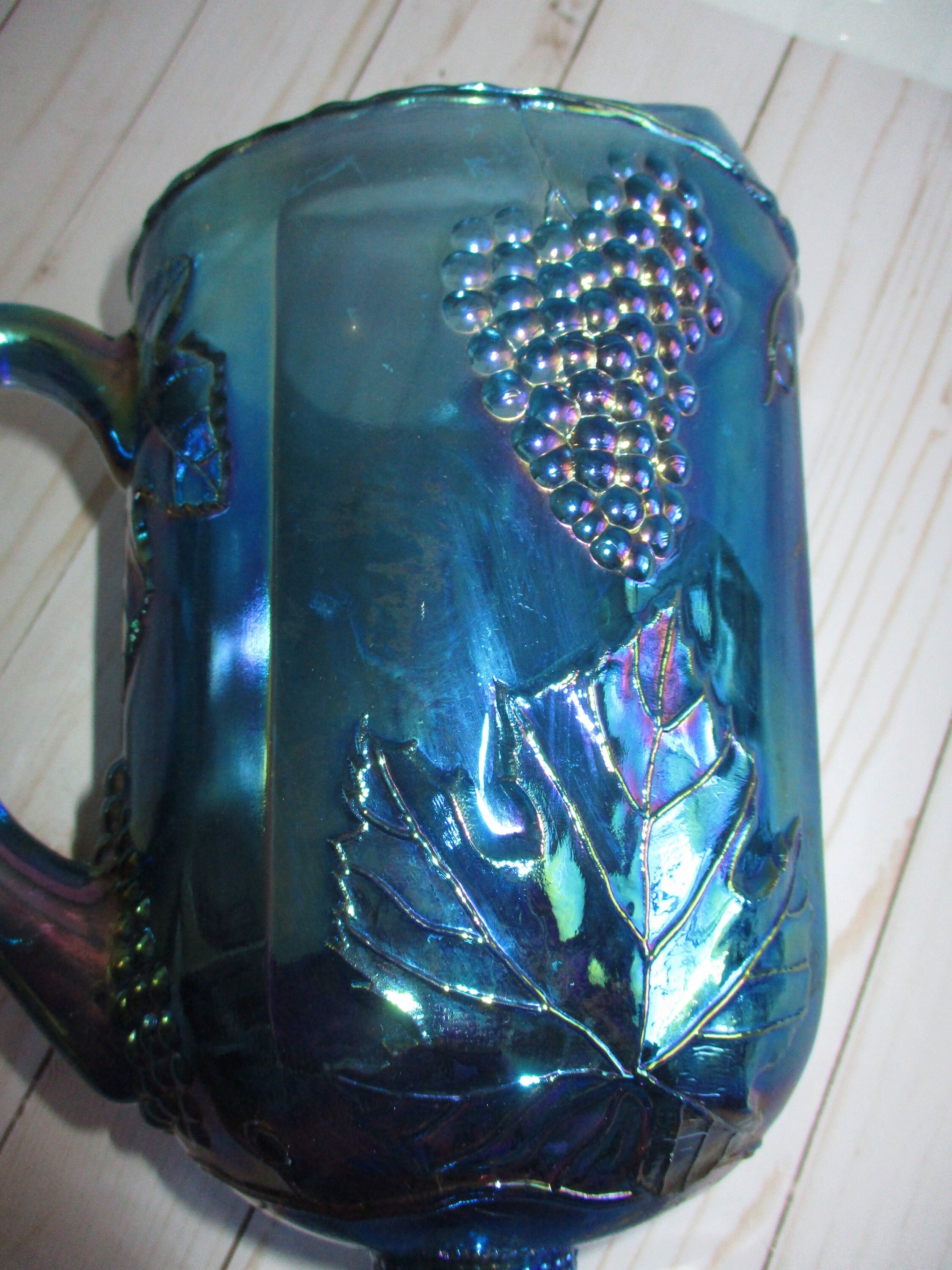 Blue Carnival Glass Pitcher- Vintage – Sugartown Mercantile