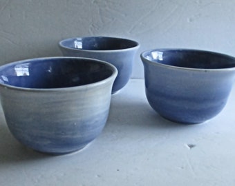 Three Serving Bowls, Soup Bowls, Blue Kitchen Decor, Depp Bowls, Serving Bowls, Kitchenware,