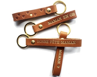 printed leather keyrings