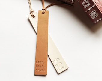 Personalized bookmark in upcycled leather