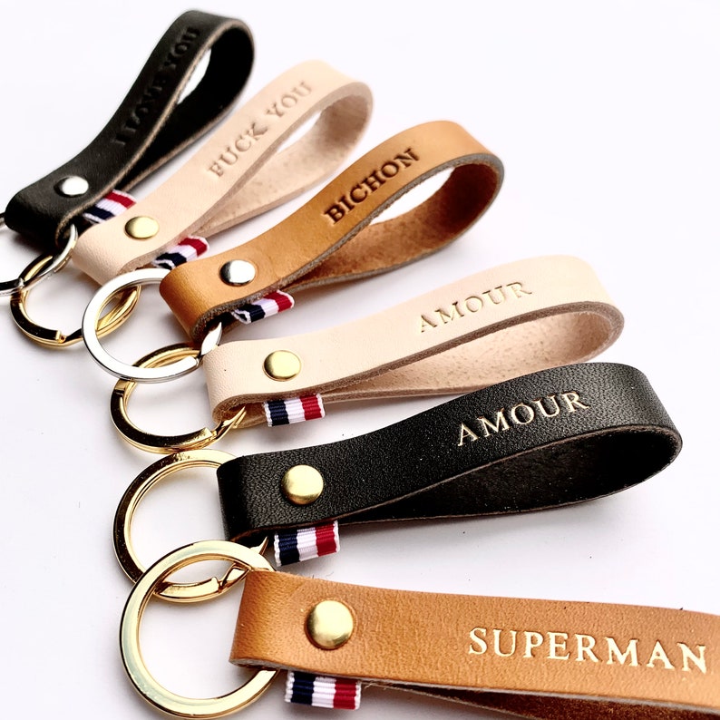 FATHER'S DAY OFFER / Keyring / leather keyring / Léonny Cha / gift image 1