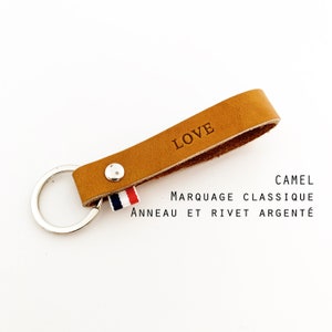 FATHER'S DAY OFFER / Keyring / leather keyring / Léonny Cha / gift CAMEL / Classique