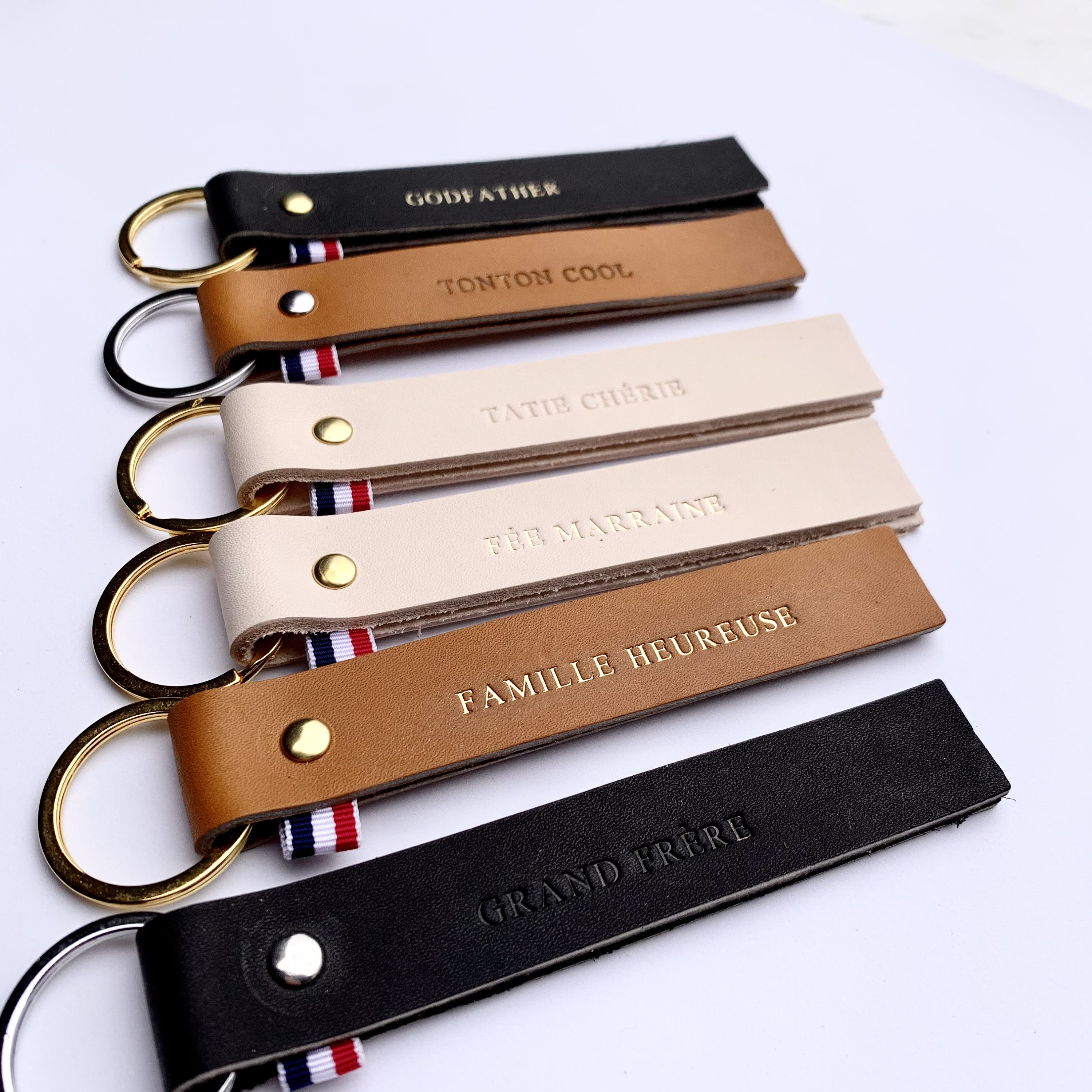 Porte-clefs en cuir made in France, à personnaliser