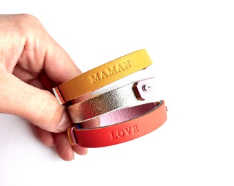 Personalized Leather Bracelet with Initials | Custom Engraved Bracelet for Men and Women | Custom Leather Gift
