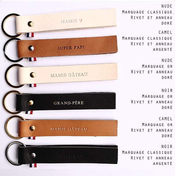 Porte-clés en cuir personnalisé Made in France • Pièce unique chez Lamaro