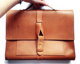 Men's leather bag / briefcase / laptop bag / document holder / Leonny cha