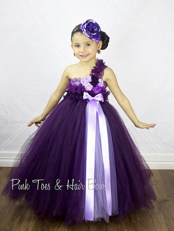 Items similar to Flower girl dressPlum Flower girl dressplum flower
