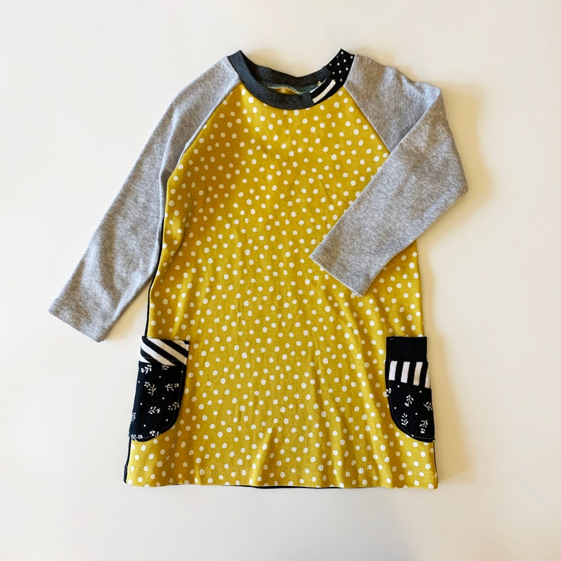 Raglan Dress Upcycled Kids Clothes 23T Knit Dress