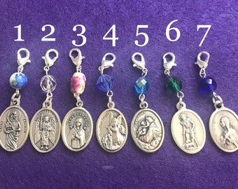 Rosary Place Markers Customizable Holy Medal Forty Saints to Choose From Customize Your Own Rosary Accents
