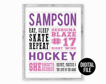 Hockey Subway Art - Etsy