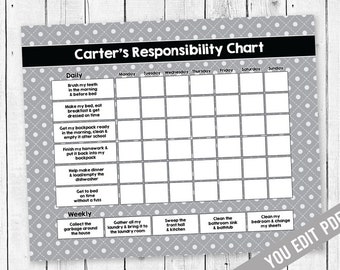 Printable Chore Charts For Teens