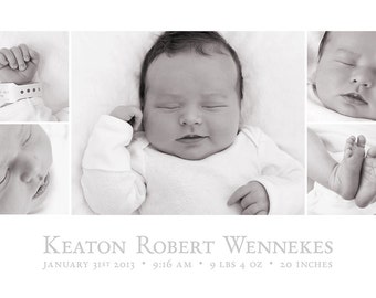 birth announcement template 5x7 baby birth announcement storyboard instant download