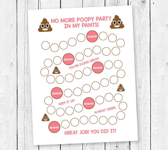 Potty chart printable, Potty chart for kids, Incentive Chart, Reward Weekly  Chart, Behavior Chart, Potty Chart for girls, Poopy Party Chart,