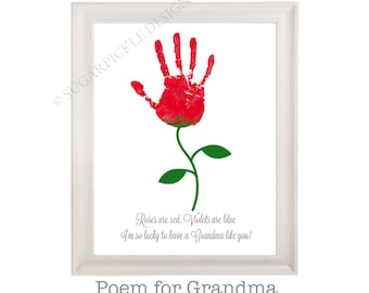 Gift for Grandma, Grandma's Birthday Gift, Personalized, Handprint, Kids gift to a Grandma, Mothers Day gift