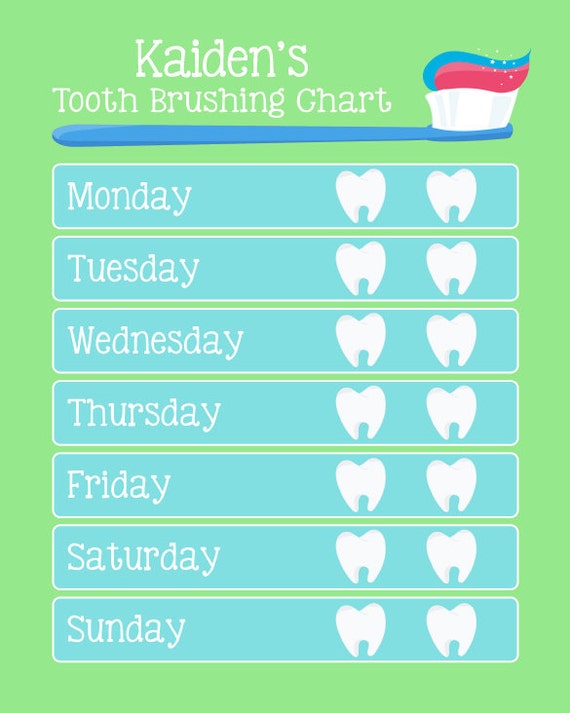 Tooth Brushing Reward Chart