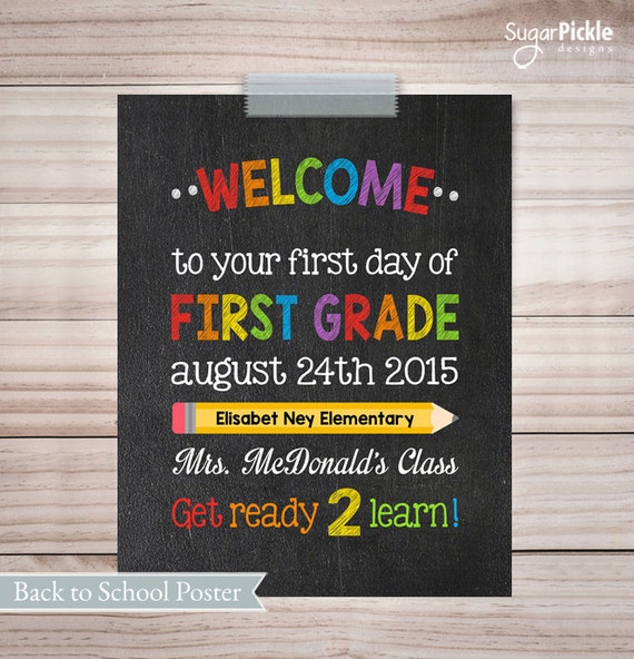 Welcome Back To School Sign First Day Of School Teacher Etsy