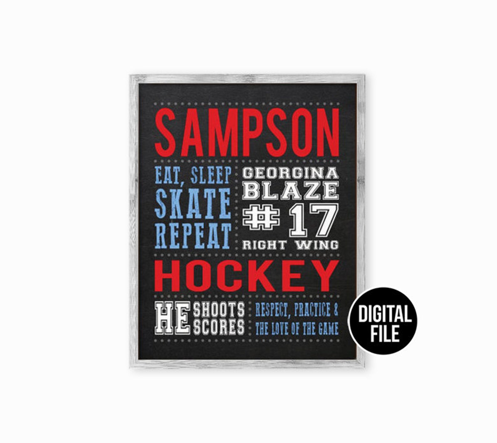 Personalized Hockey Gift Hockey Wall Art Hockey Subway Art - Etsy