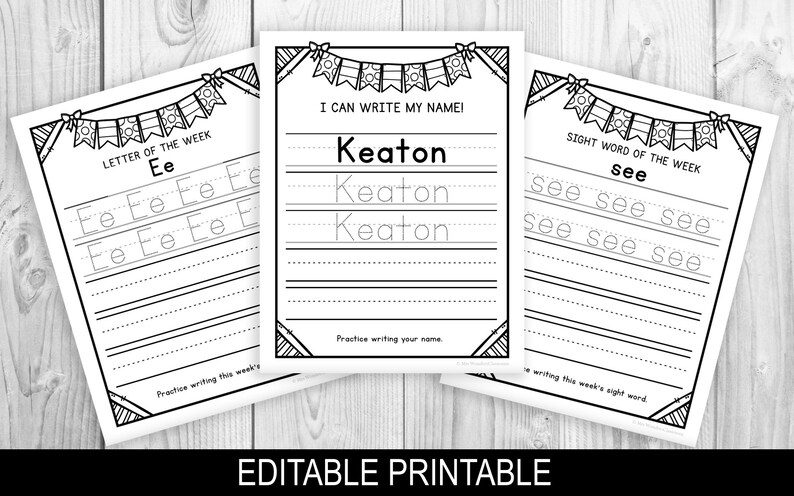Name Writing Worksheet Printable Personalized Handwriting - Etsy