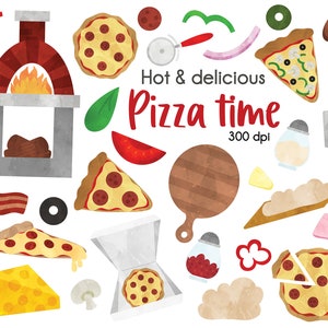 Pizza clipart, Pizza Party Clipart, Pepperoni Pizza Clipart, Cheese Pizza Clipart, Fast Food Clipart, Food Clipart, Pizza oven