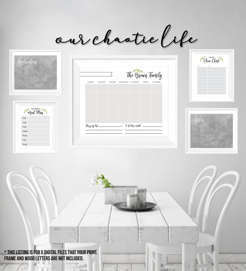 Family Organization Command Centre Wall Calendar Meal Plan Etsy