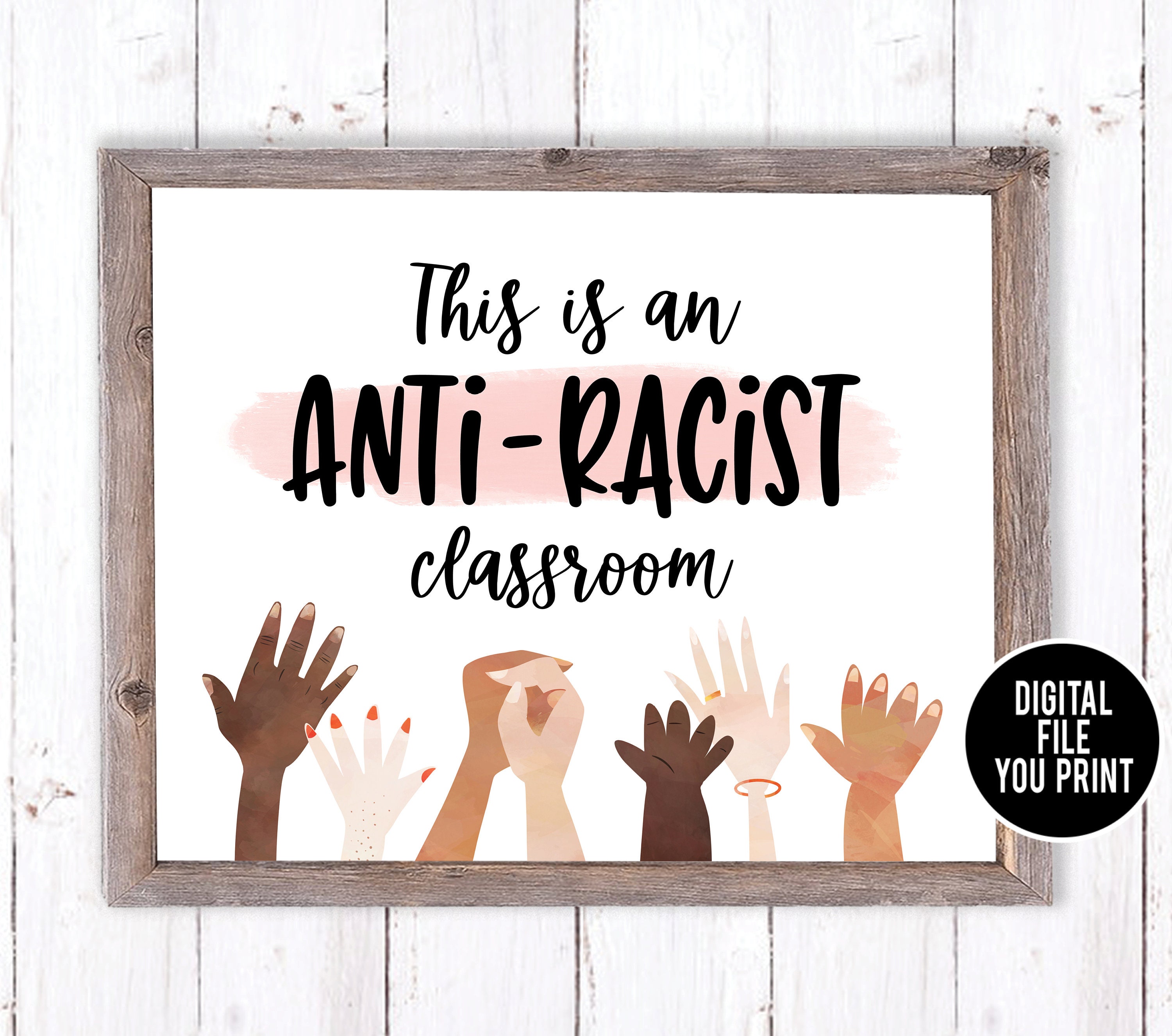 Anti-racist Classroom Poster Printable, Racial Equality, Inclusion ...