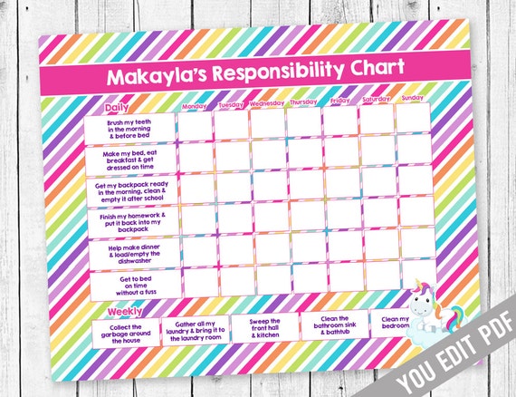 Responsibility Chore Chart