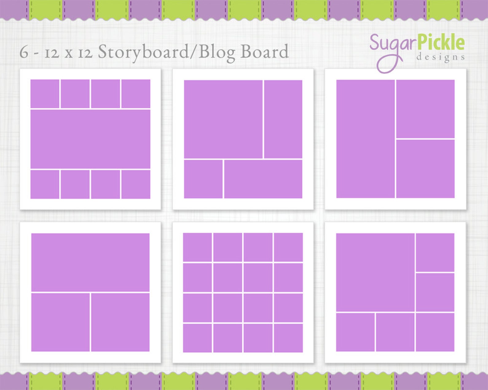 12x12 Storyboard Template, Digital Collage, Blog Boards for ...