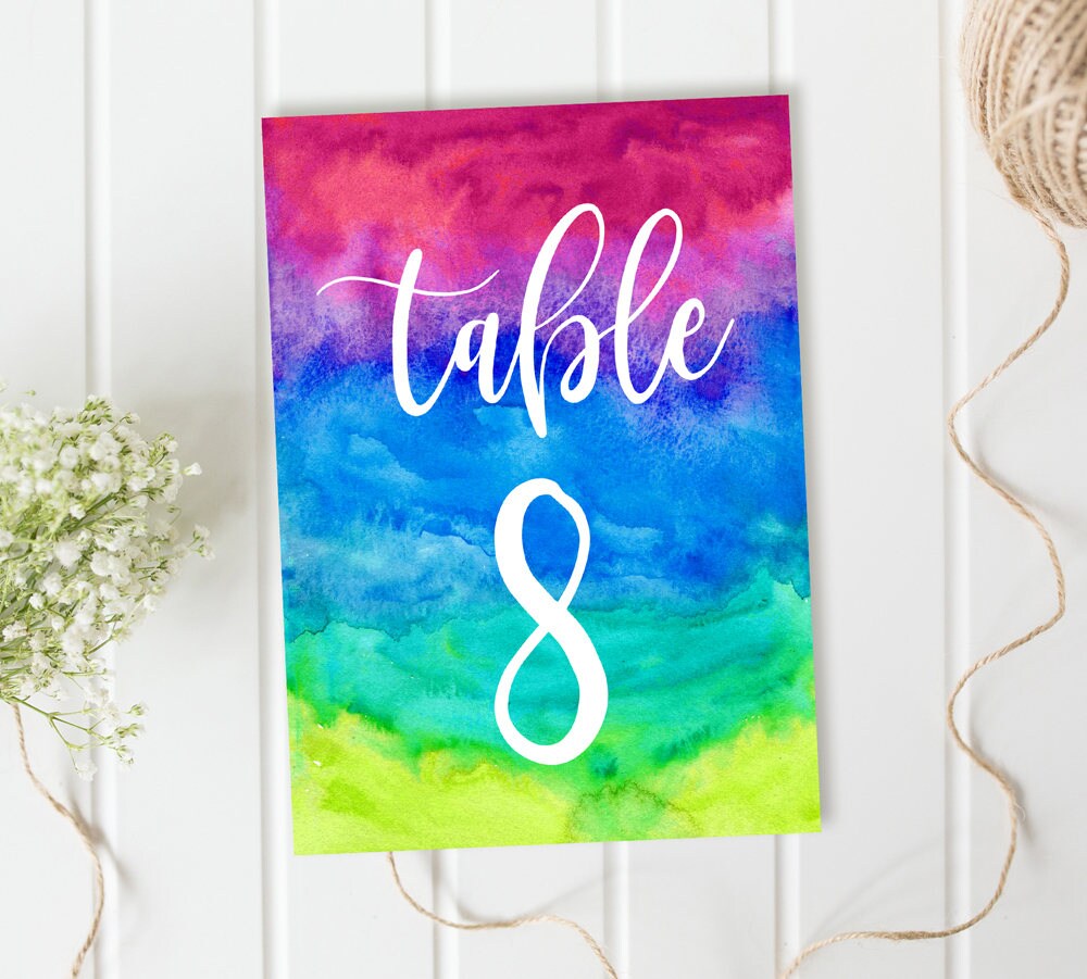 Wedding Table Numbers Multi Color Table Numbers Reception | Etsy