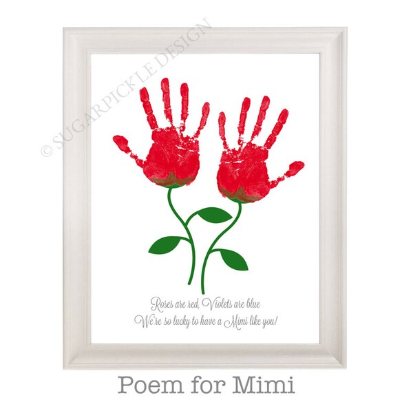 Gift for Mimi, Mimi's Birthday Gift, Mother's Day gift, Handprint, Kids gift to a Mimi, Handmade Mimi Gift