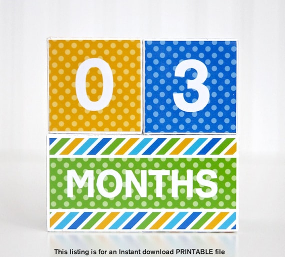 baby boy milestone blocks