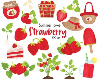 Strawberry clipart, Strawberry Jam clipart, Strawberry Shortcake Clipart, Fruit Clipart, Strawberry Picking PNGs, Strawberry Basket Clipart