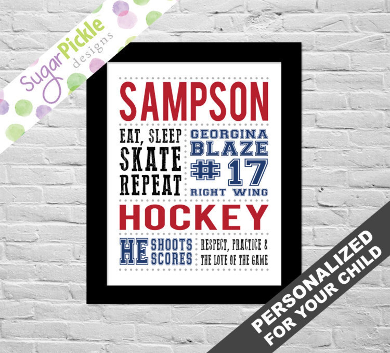 Personalized Hockey Gift Hockey Wall Art Hockey Subway Art - Etsy
