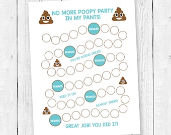 Poo Potty chart printable, Potty chart for kids, Incentive Chart, Reward Weekly Chart, Behavior Chart, Sticker chart, Poopy Party Chart, BLU