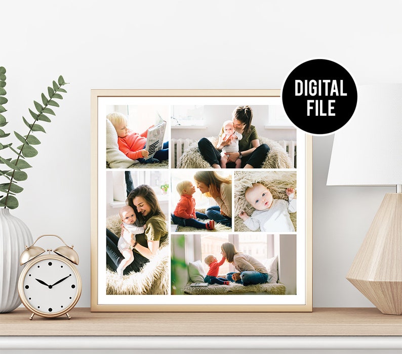Housewarming Gift Gifts for Her Hi res JPEG Printable Photo Display Anniversary gift Photo Collage gifts for him