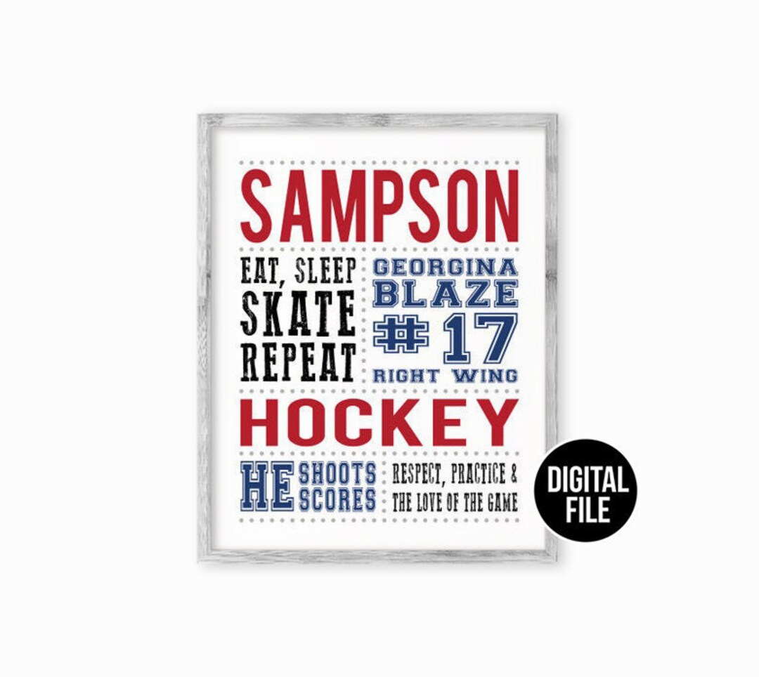 Personalized Hockey Gift Hockey Wall Art Hockey Subway Art - Etsy