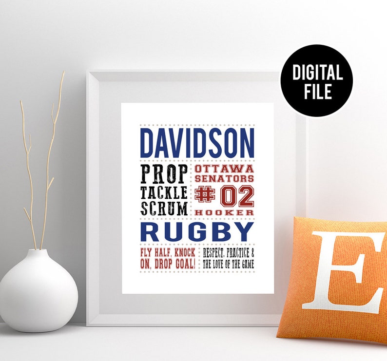 Rugby Gift Ideas for Players Rugby Gifts Rugby Art Rugby Etsy