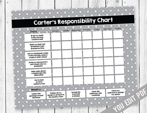 My Responsibility Chart Printable