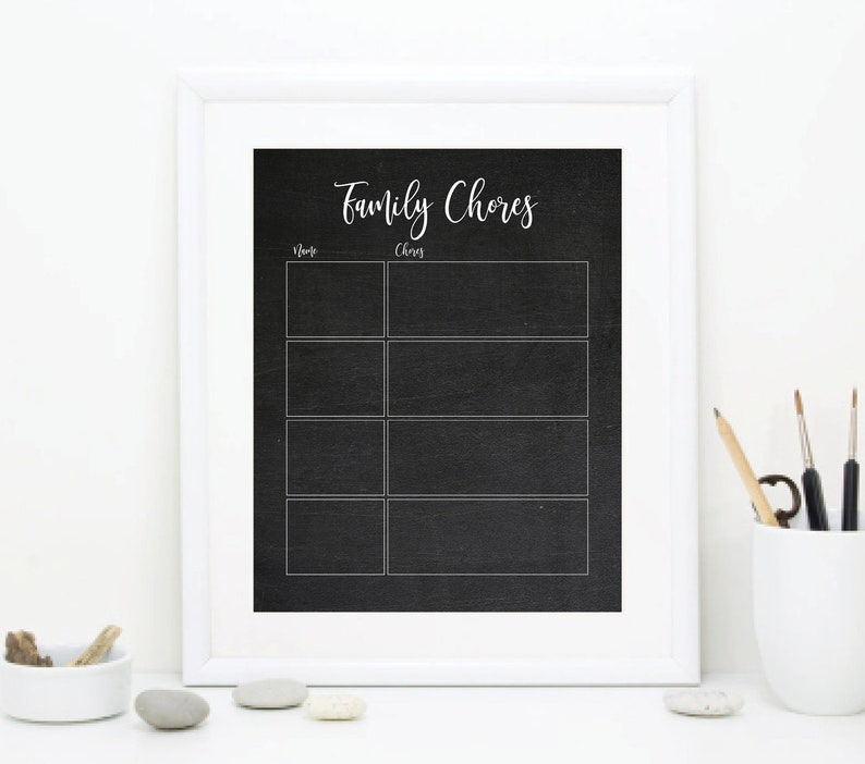 Chalkboard Family of 4 Chore Chart Family Chore Board Command | Etsy