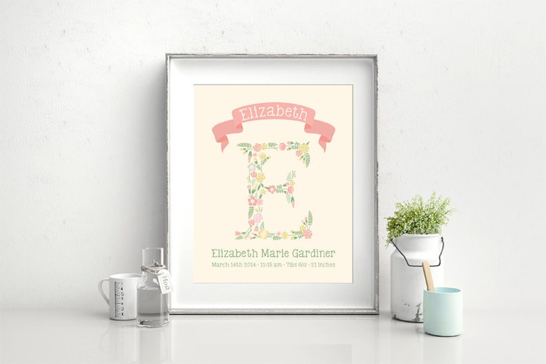 Personalized Nursery Decor Baby Wall Art Birth Announcement Etsy