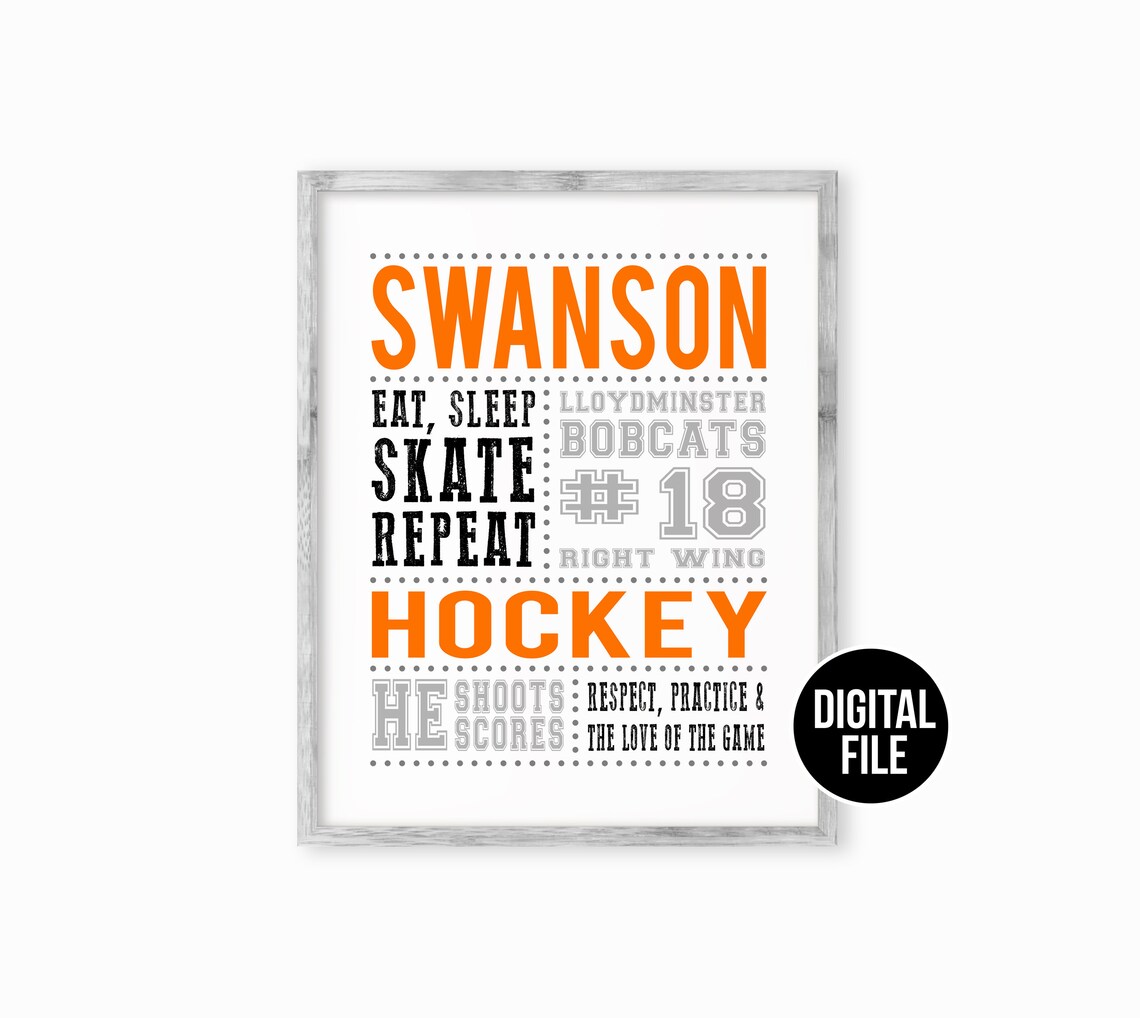 Gifts for men Hockey Printable Wall Art Dad Gift Hockey | Etsy