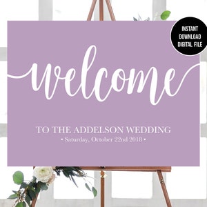 Forest Green Welcome to our Wedding Sign Birthday party welcome printable sign, Bridal Shower Welcome sign Welcome editable sign
