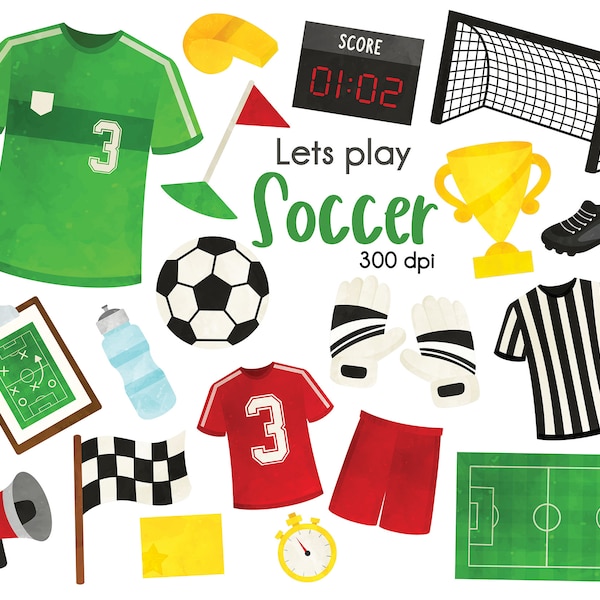 Soccer Clipart, Play Soccer Clipart, Sport Clipart, football clipart, soccer jersey, soccer net, score board, soccer ball