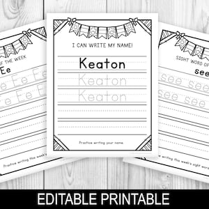 Name Writing Worksheet Printable Personalized Handwriting Practice ...