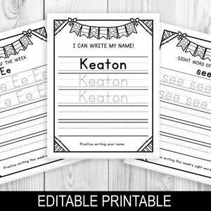Name Writing Worksheet Printable Personalized Handwriting Practice ...