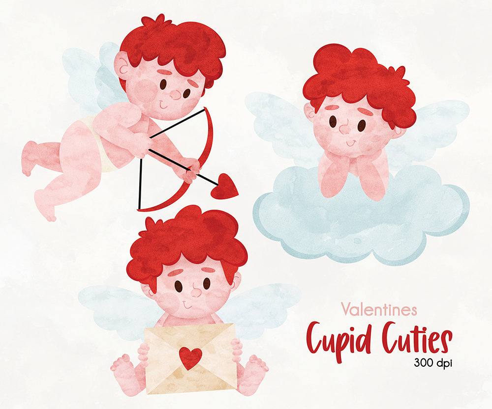 Cupid Clipart Valentines Day Clip Art Bundle Love Valentine | Etsy